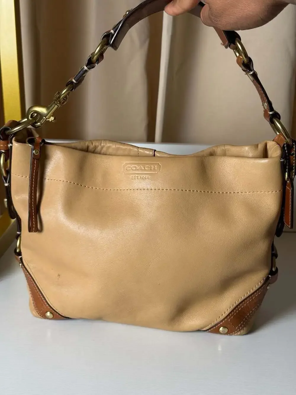 COACH (2006) Vintage Carly Large Slouchy Hobo Bag Leather Shoulder Purse Y2K